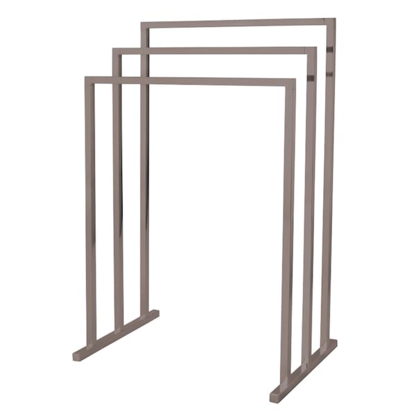 SCC8288 Pedestal 3-Tier Steel Construction Towel Rack, Brushed Nickel